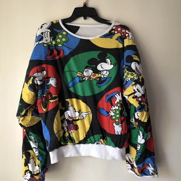 Mickey Mouse Reverse Sweatshirt Medium Retro Vintage Super Soft - Picture 2 of 4